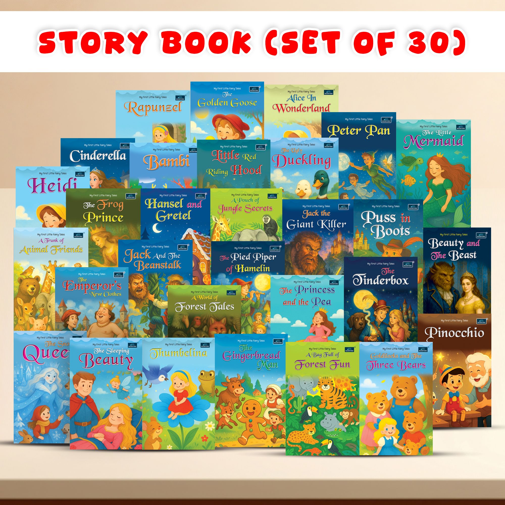 Set of 30 Books Combo – My First Little Fairy Tales Series for Kids, Classic Magical Stories, Moral Values, Early Reading, Colorful Illustrations.