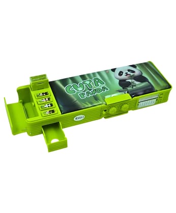 KTRS Enterprise Pnda Lock Compass for Kids, Pencil Box for Boy & Girl, Magnetic & Password Lock Compass Box for Boys