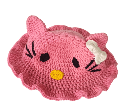 Handmade Kitty Design Crochet Baby Cap