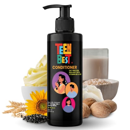 Healthbest Teens Conditioner 200 ml - Lightweight Daily Conditioner for Oily & Sweaty Hair -Paraben & Sulphate Free - For Boys & Girls 13-19 Years