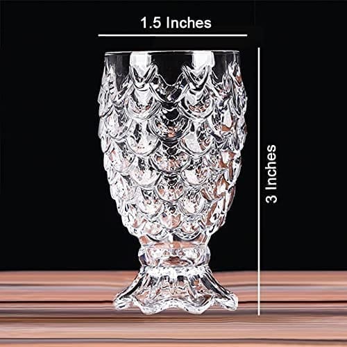 Crystal Clear Pineapple Shaped Juice Glasses | 180 ML | Creative Drinking Glass Suitable for Cocktail, Mocktail, Juice, Falooda, Soda, Mojito |