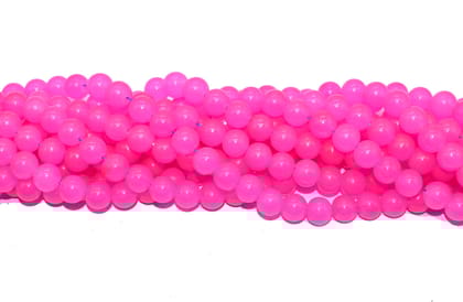 Pink Round Painted Glass Beads For Jewelry Making , 10 MM , (BWGB-323) Sold By Per String of Approx 80 Pcs-Per String of Approx 80 PCS (120 Gram) / Pink / 10 MM