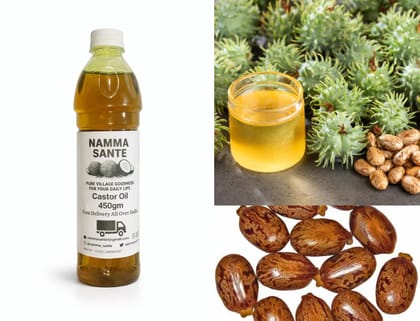 Castor Oil, Erand Oil, Arandi Oil, Castor Seed Oil, Cold Pressed Castor Oil 450ml