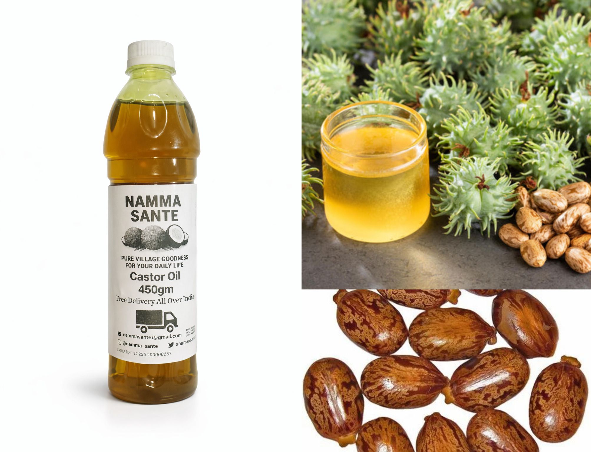 Castor Oil, Erand Oil, Arandi Oil, Castor Seed Oil, Cold Pressed Castor Oil 450ml