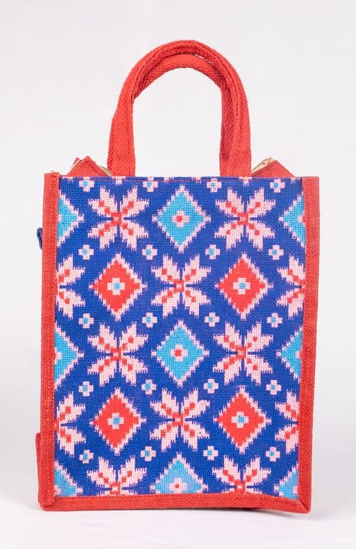 Red and Blue Jute Bag - Handbags | Buy online on ZillyBuy