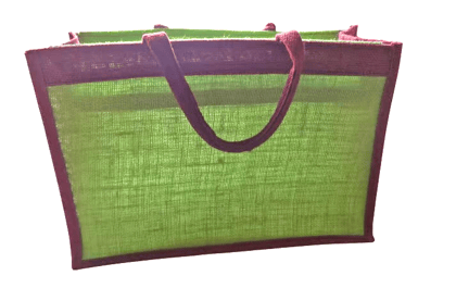 Jute Bag with Brown Handles