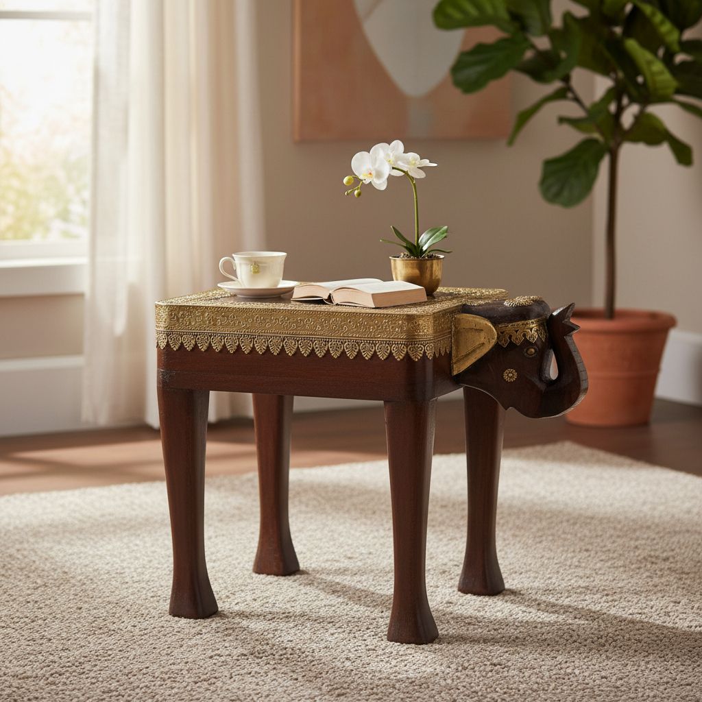 Wooden Brown Natural Elephant Coffee Table Furniture