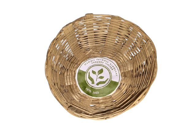Handcrafted Natural Bamboo Weave Round Storage Basket
