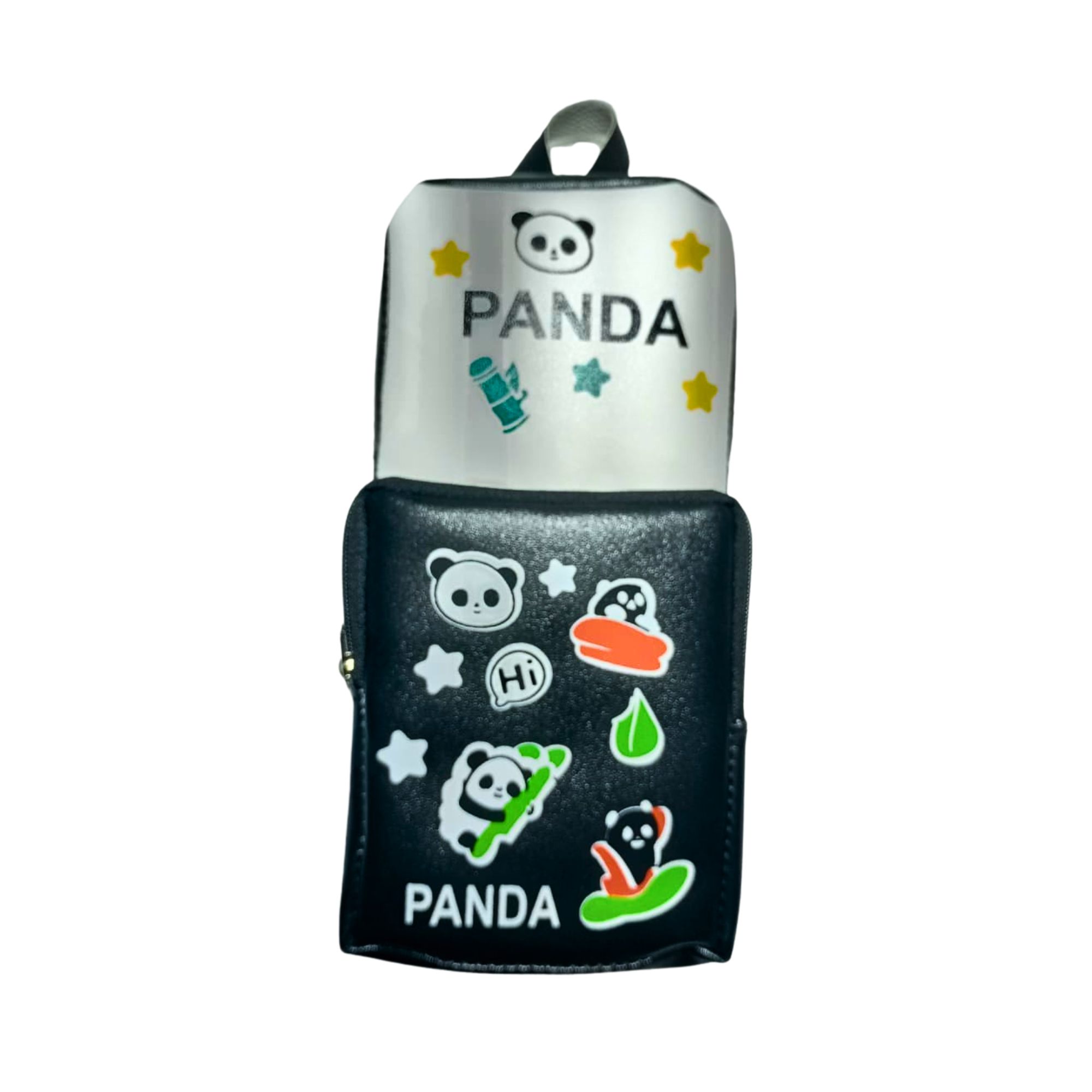 Cute Panda Pencil Pouch for Kids | Cartoon Zipper Stationery Pouch | Black & White Panda Design