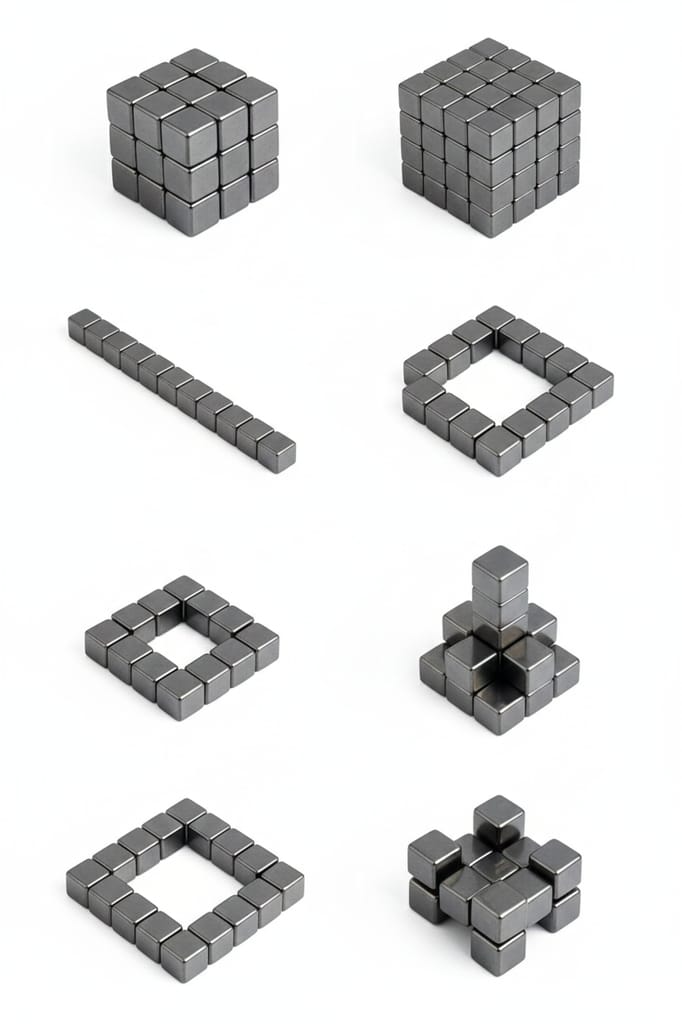 Mini Square Magnet Set, Black Square Fridge Magnet, Office Board Mini Magnet, Small Square Utility Magnet, Mini Magnetic Square Set 10piec - Stationery | Buy online on ZillyBuy