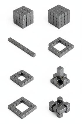 Mini Square Magnet Set, Black Square Fridge Magnet, Office Board Mini Magnet, Small Square Utility Magnet, Mini Magnetic Square Set