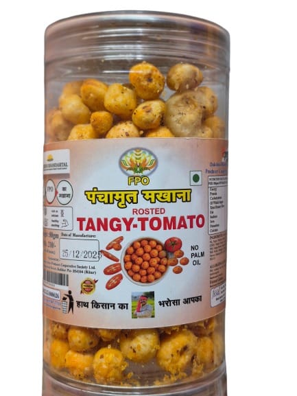 Panchamrit Roasted Tangy Tomato Makhana Snacks, Rich in Calcium & Healthy Snacking, 80g