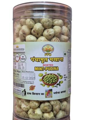 Panchamrit Roasted Mint-Pudina Makhana by Panchamrit - Healthy Fox Nut Snack, 80gm