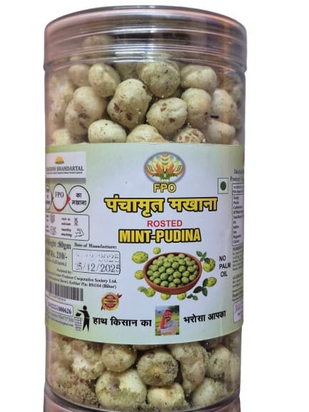 Panchamrit Roasted Mint-Pudina Makhana by Panchamrit - Healthy Fox Nut Snack, 80gm