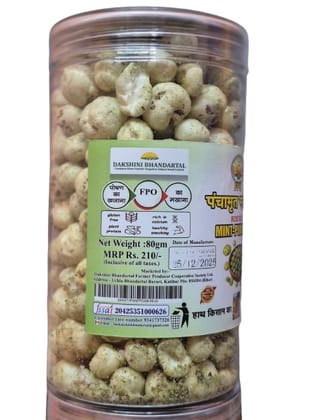 Panchamrit Roasted Mint-Pudina Makhana by Panchamrit - Healthy Fox Nut Snack, 80gm