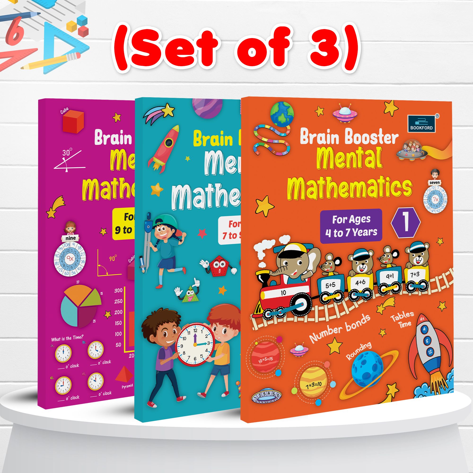  Brain Booster Mental Mathematics for Kids (Set of 3) - Boost Mental Math Skills, Logic, Focus, and Problem-Solving Skills for Kids
