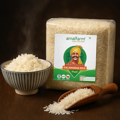 Amalfarm Kala Namak Aromatic Rice || Buddha Rice with Bran| Pure & Unadulterated |Rich in Zinc and Protein| Immunity booster| Daily Consumption Rice | 100% Natural Premium| 1kg
