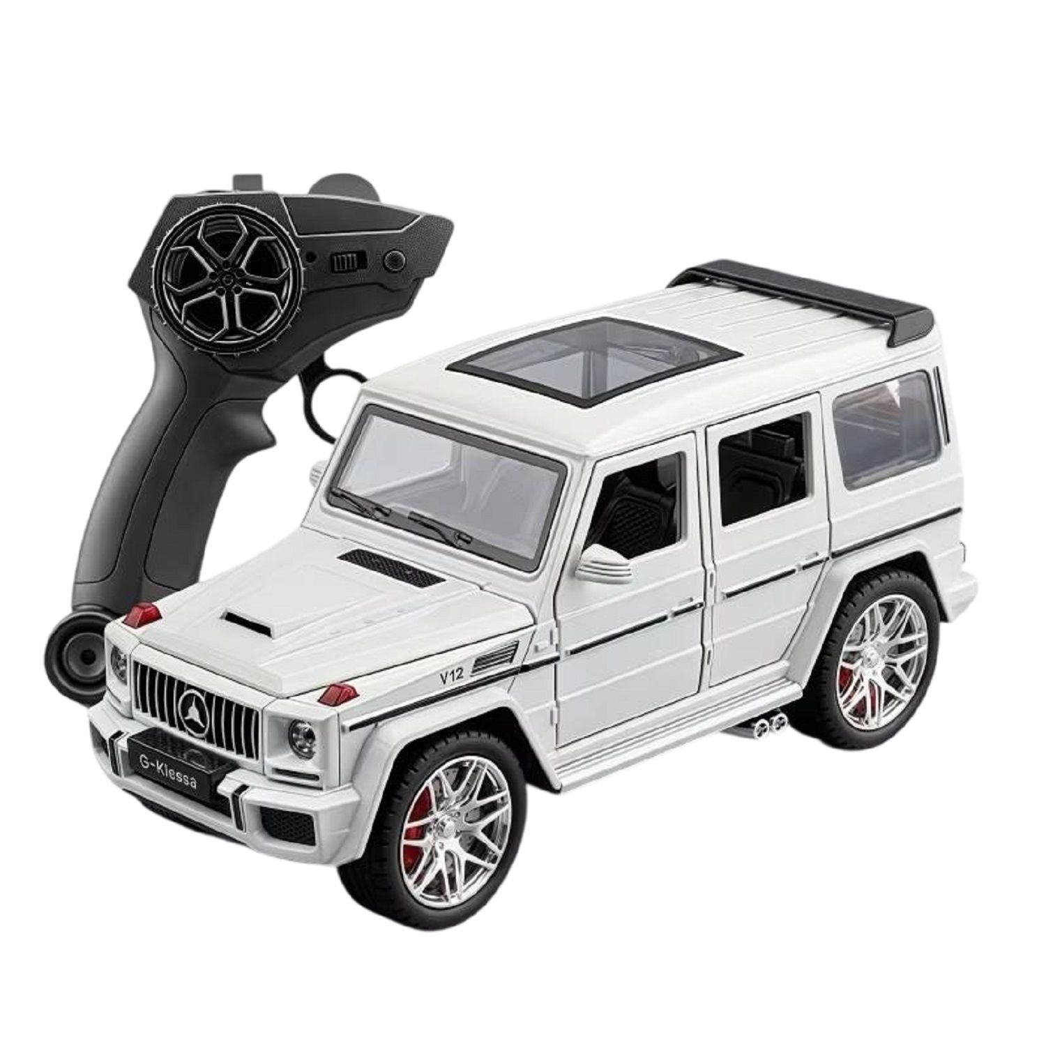 KTRS Enterprise 1:24 AG G63 G-Clssa Diecast Remote Control Alloy Model Eldorado with Sound and Light Pullback Doors Open Metal Old Car Model Display Collection Toya