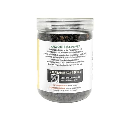 Amalfarm Idukki Black Pepper | Whole Peppercorns | High Piperine (6%+) | Bold, Aromatic & Handpicked | 100% Natural & Sun-Dried | Single-Origin from Kerala | No Additives | 250g