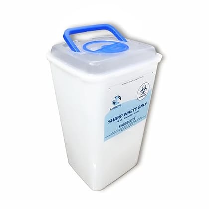 FAIRBIZPS Bio-Medical Sharps Container with Puncture Proof for Needles, Glass Waste and Metallic Implants-Capacity 10 LTR.