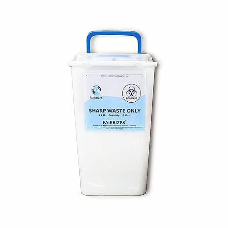 FAIRBIZPS Bio-Medical Sharps Container with Puncture Proof for Needles, Glass Waste and Metallic Implants-Capacity 10 LTR.