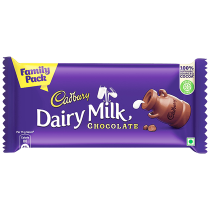 Cadbury Dairy Milk Chocolate Bar - Family Pack, 123 G