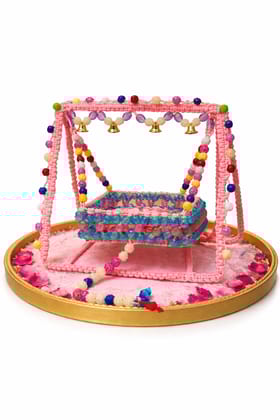 Handmade Multi-Color Beaded Laddu Gopal Jhula Swing