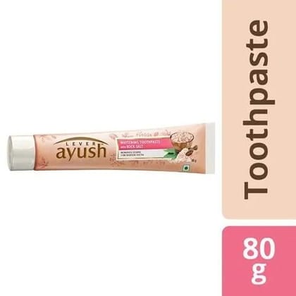 Lever Ayush Whitening Natural Ayurvedic Rock Salt Toothpaste, 80 gm