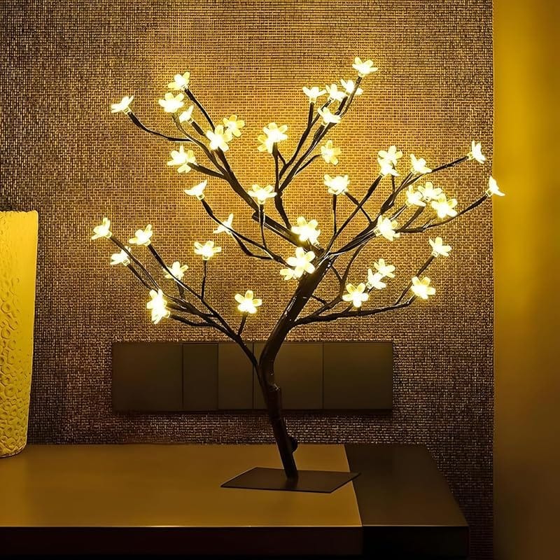  GLOWSEREI Metal Tree Golden Bloom Lighted Tree Décor