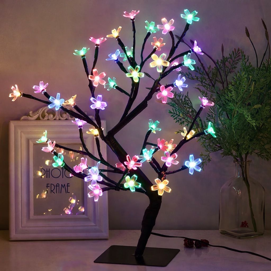  GLOWSERIE Multicolor LED Blossom Tree Light – Decorative Table Lamp for Home & Living Room