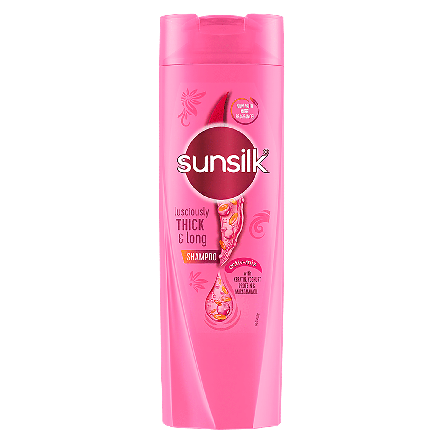 Sunsilk Lusciously Thick & Long Shampoo - With Keratin, Yoghurt Protein & Macadamia Oil, For 2X Thicker & Fuller Hair, 180 Ml