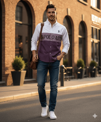 Men's Color Block Full Sleeve Cotton Casual Shirt Men's Color Block Full Sleeve Cotton Casual Shirt