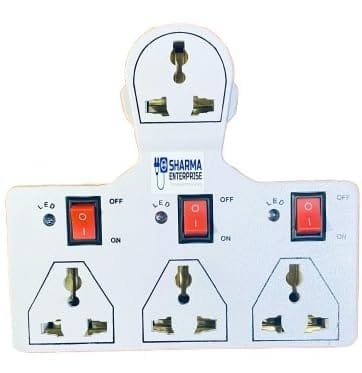 SHARMA ENTERPRISE Multi-Plug Power Strip with Individual Switches & Universal Socket