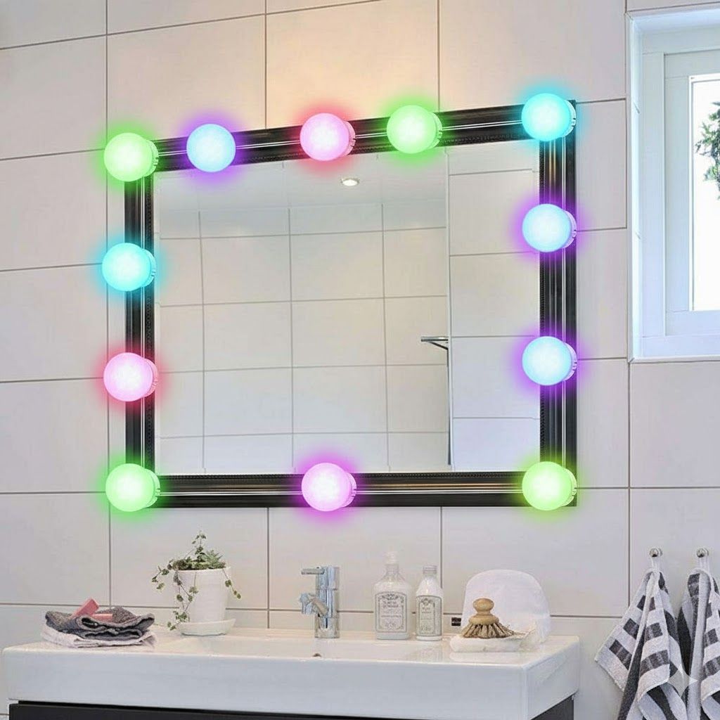  GLOWSERIE Rechargeable LED Beauty Mirror with Multicolor Lights