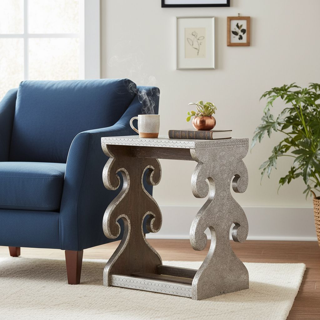 Wooden Coffee Table Storage Stand-Side Table