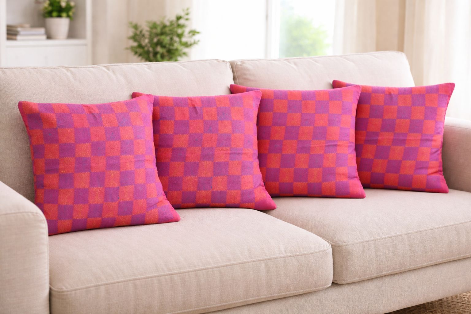 Checkerboard Decorative Cushion - Set of 4