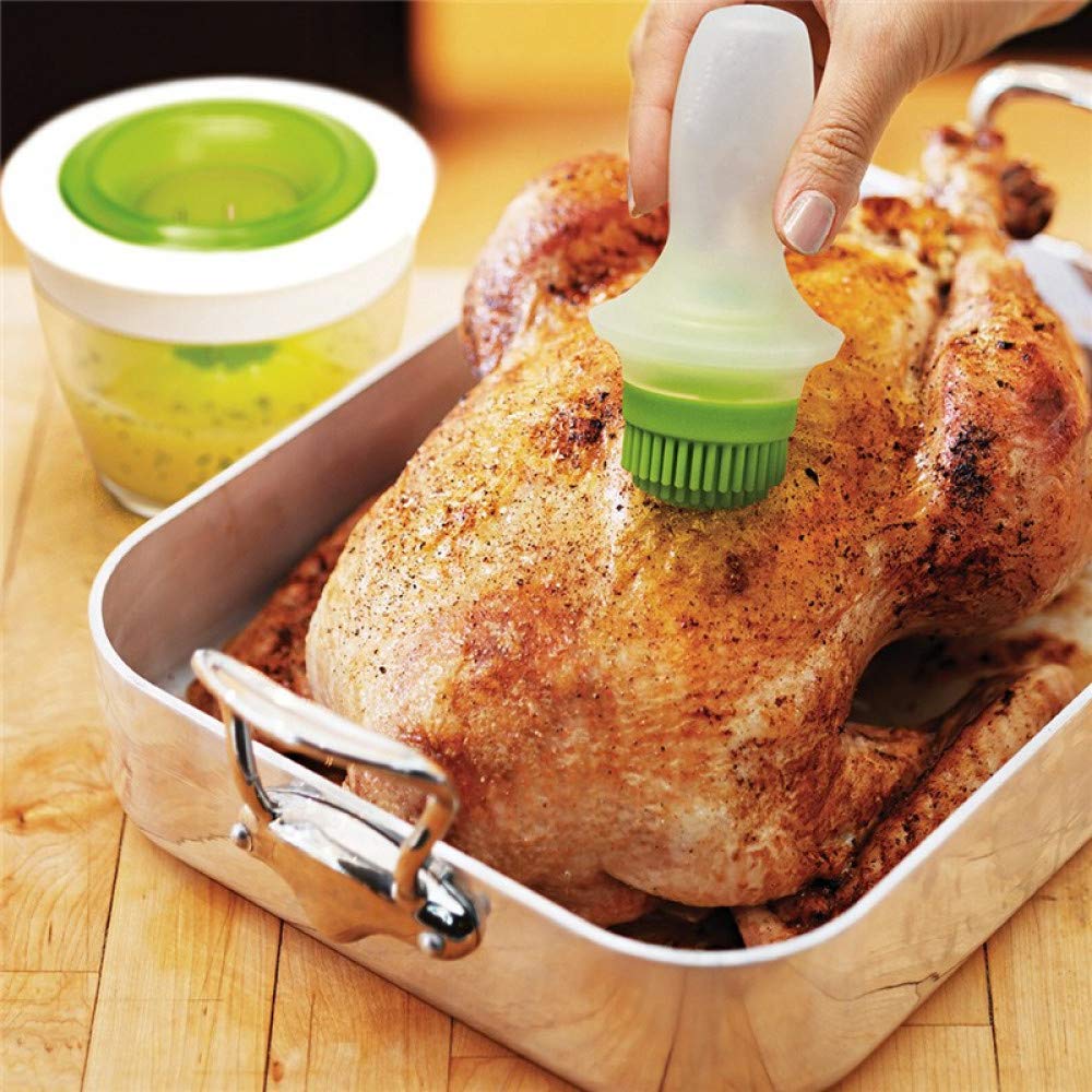 GLOWSERIE Leak-Proof Cooking Oil Jar with Detachable Silicone Brush