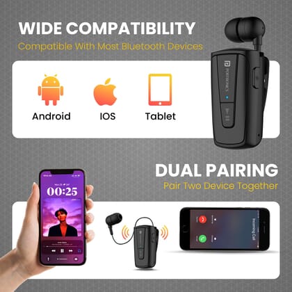 Portronics Harmonics Klip 4 Retractable Bluetooth