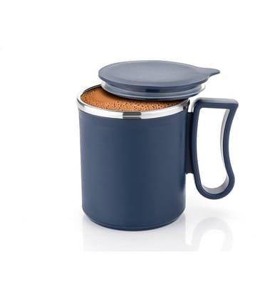 OFFYX - Navy Blue Steel Coffee Mug ( Pack of 1 )
