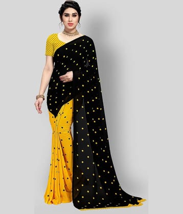 ANAND SAREES Georgette Printed Saree With Unstitched Blouse Piece ( Multicolor )