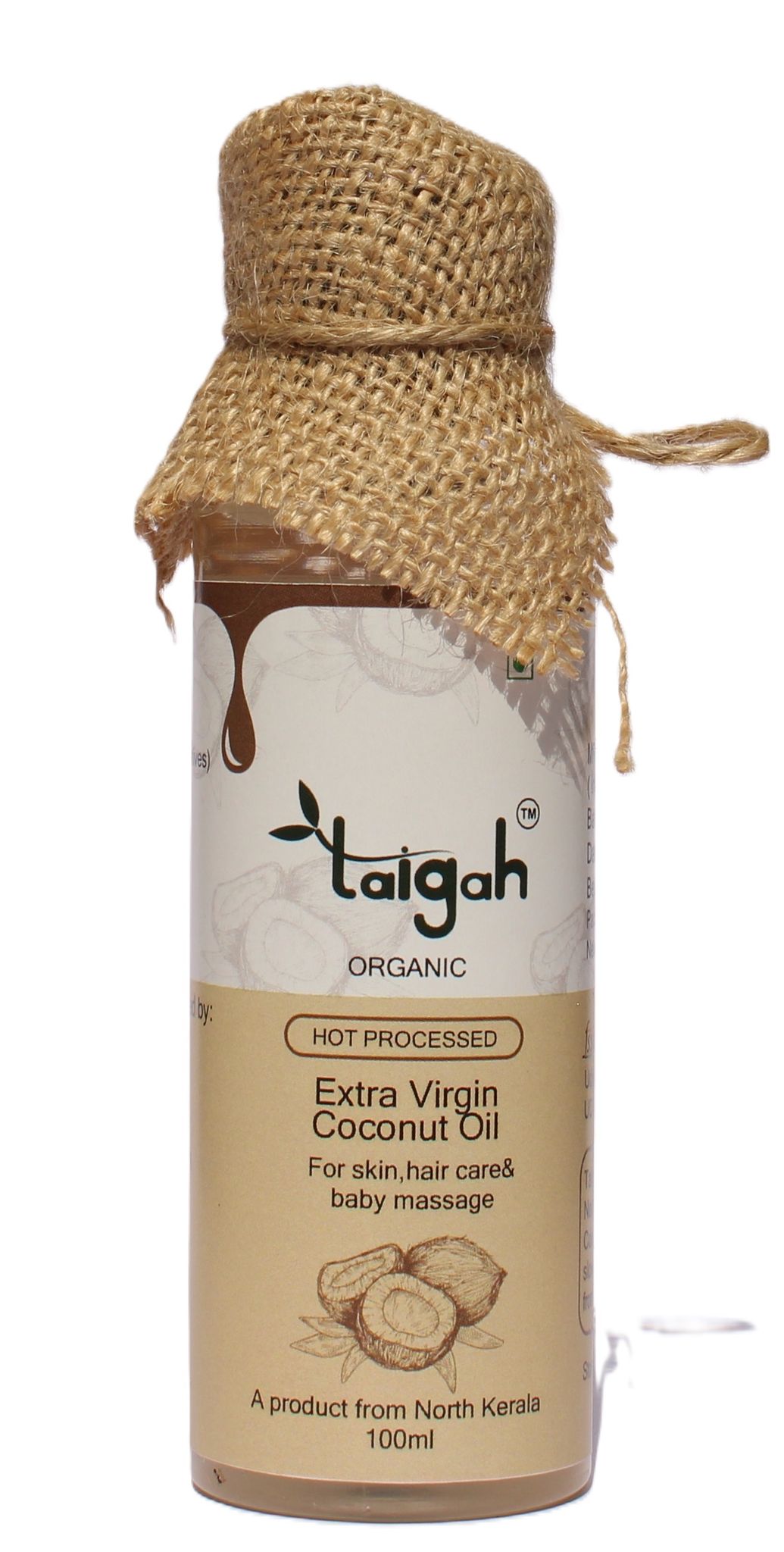 Extra Virgin Coconut Oil, Hot Processed, 100ml