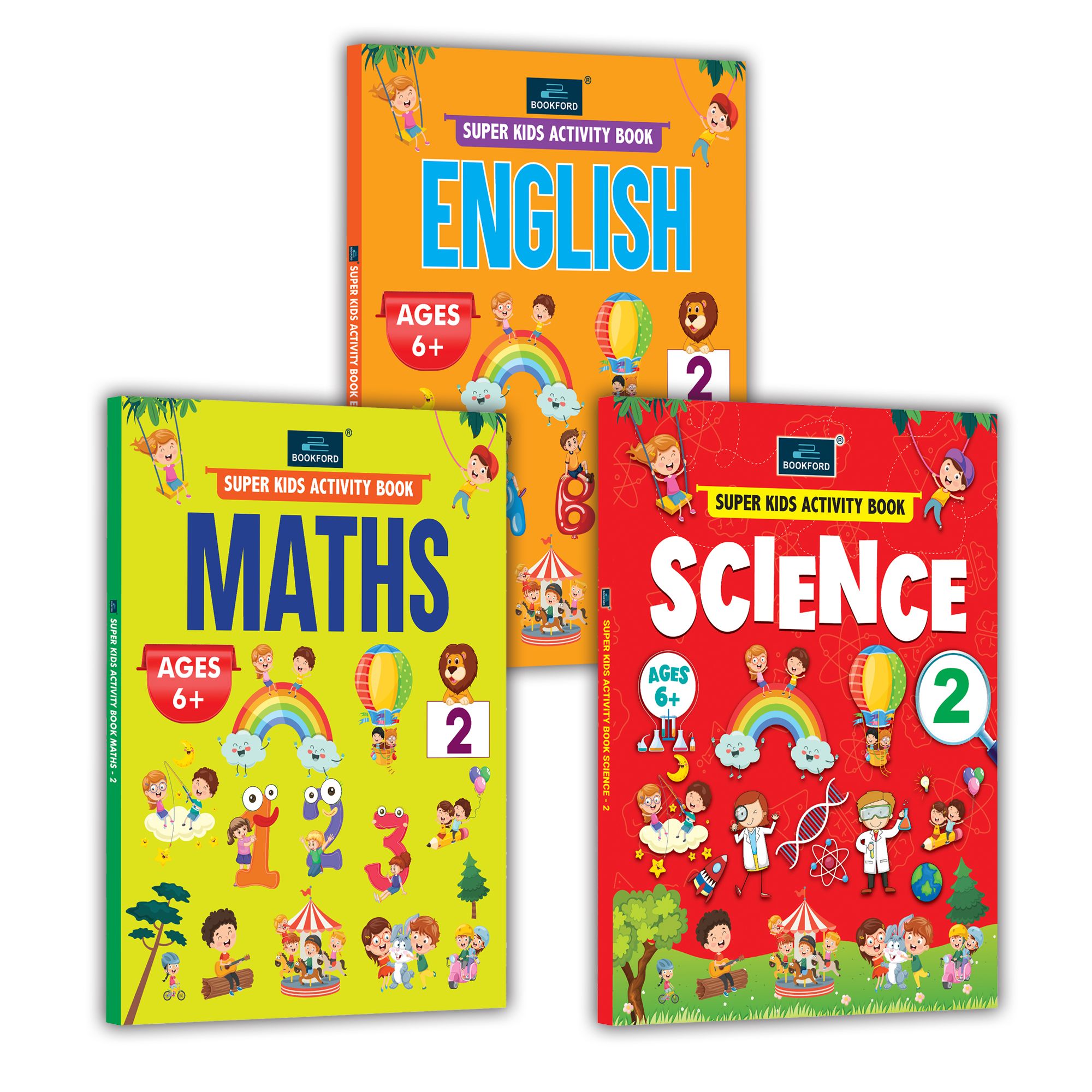 Super Kids Activity Book -2 for Kids ( Set of 3 ) - Maths Science & English - 6 years to 8 years Kids