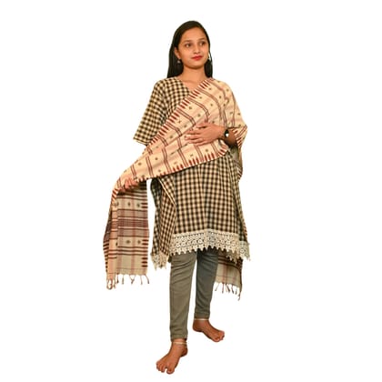 Natural Dyed Kotpad Cotton Dupatta | Tribal Handloom, Odisha