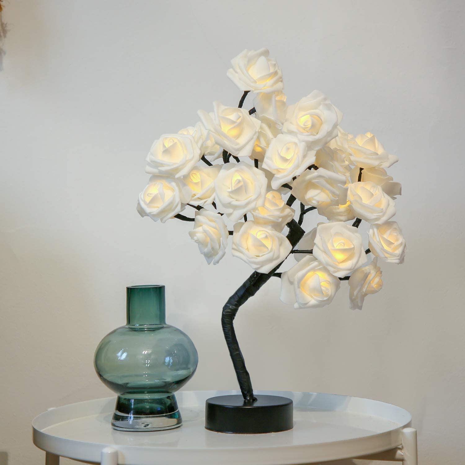 GLOWSERIE Warm Light Rose Bonsai Table Lamp