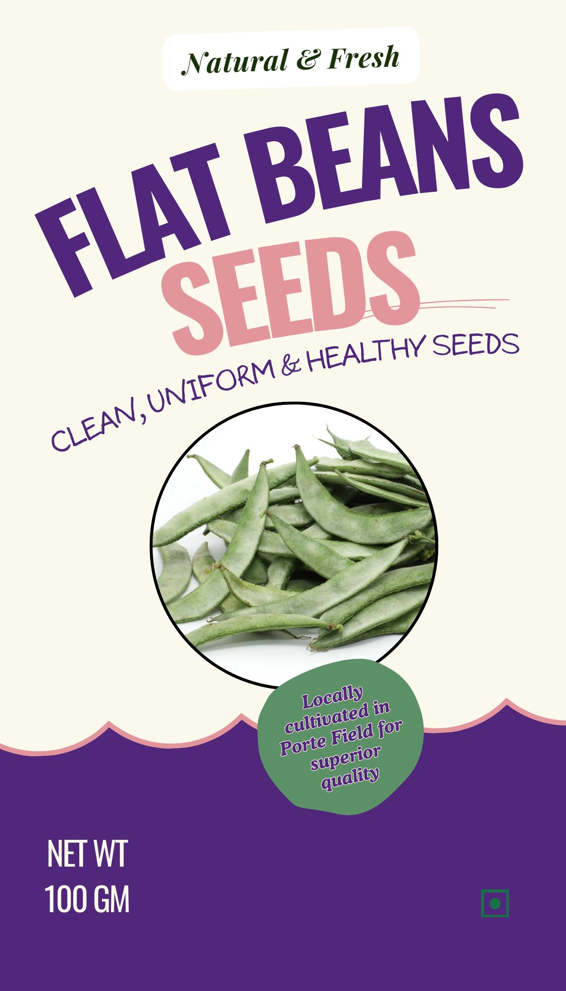 Premiun Flat Beans Seeds- 100gm