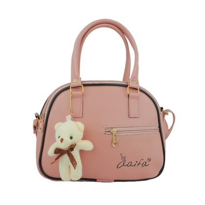 Stylish Green PU Leather Handbag for Women with Teddy Bear Charm