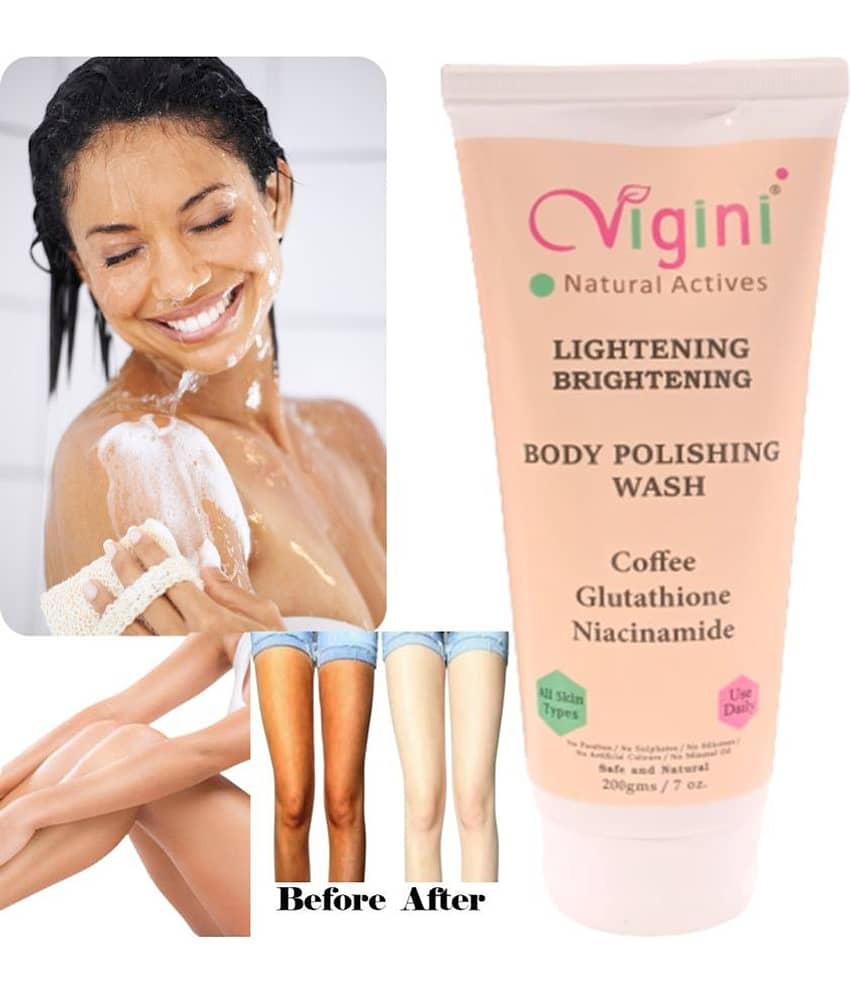 Vigini Skin Whitening Bath Wash Serum Cream Gel Skin Lightening Brightening Polishing Face Serum SPF 30 200 mL