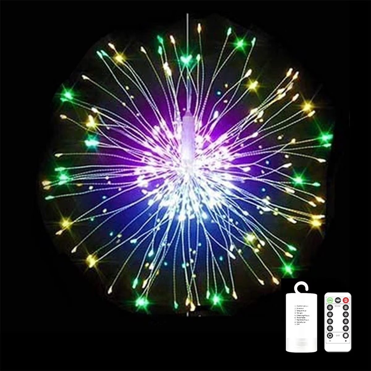 GLOWSERIE Energy Efficient Twinkling Firework Style LED Hanging Lamp with Timer and Multi-Mode Lighting Effects