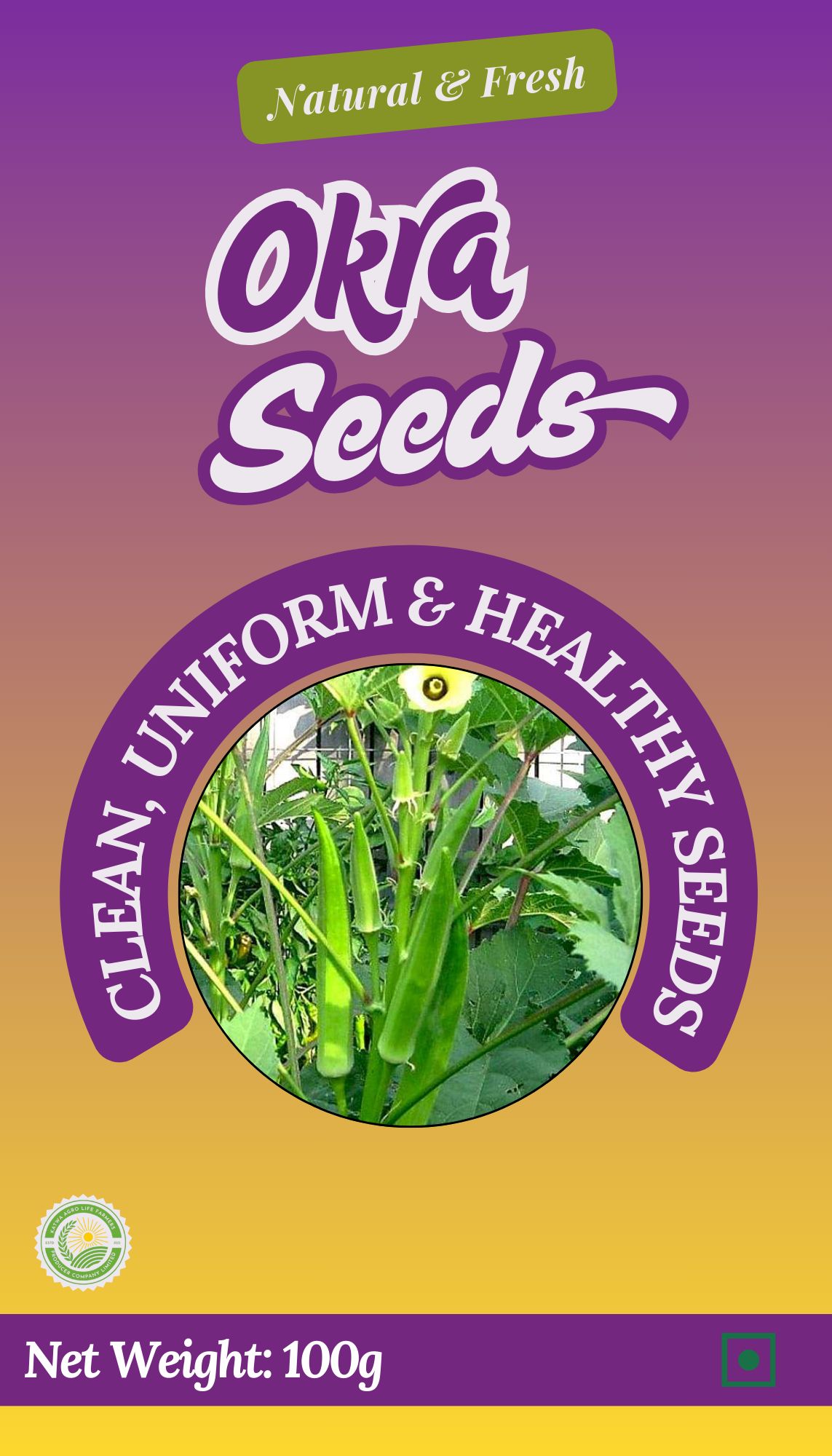Premium Quality Okra Seeds- 100gm
