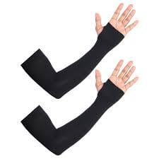 Boldfit Arm Sleeves for Men & Women UV Protection Hand Sleeve with Thumb for Boys & Girls Sun Protection Cover for Running, Bike Riding, Cricket - Nylon - Black - 1 Pair